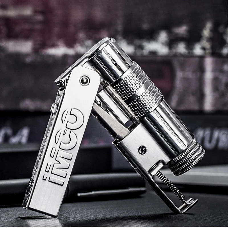 Фото Австрийская металлическая зажигалка IMCO Aiku 6700, винтажная, ретро, старомодная, ветрозащитная, масляная, для курения, подарок для мужчин №5