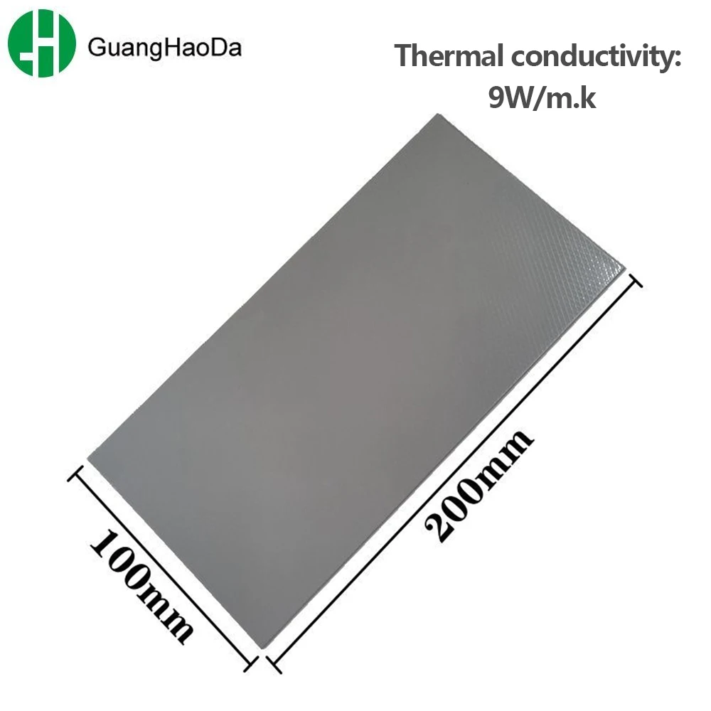 Охладитель процессора - силиконовый термопроводящий прокладка 9 Вт/м.К, размеры 45 мм * 85 мм, 100 мм * 100 мм, различные спецификации, широкий спектр применения.