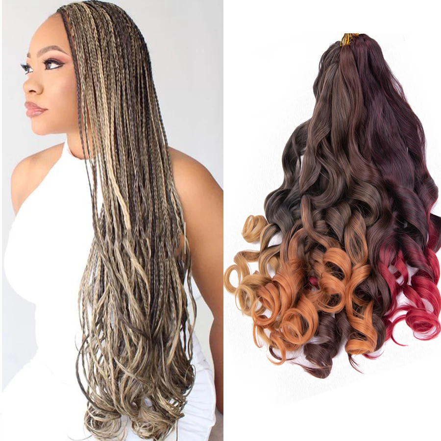 

Synthetic 22'' Coil Spring Spiral Curl Braid Hair Deep Loose Wave Braids Hair Extentions Braiding Hair For Senegal Box Braids