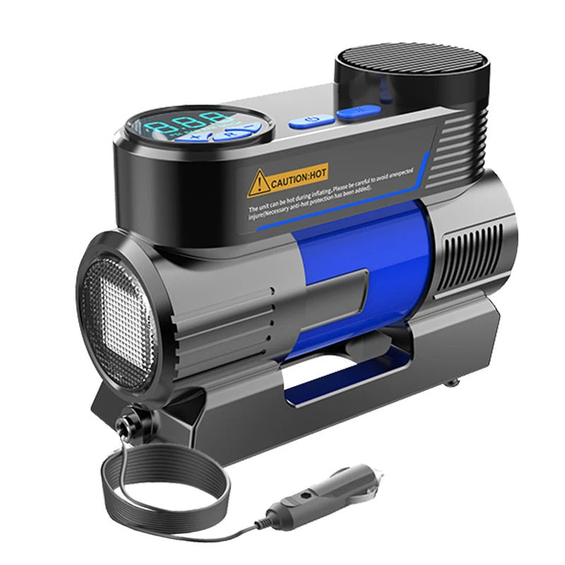 

Portable Air Compressor 12V DC 150PSI Tire Inflator Car Tire Pump With Digital Pressure Gauge Bright Emergency Flashlight