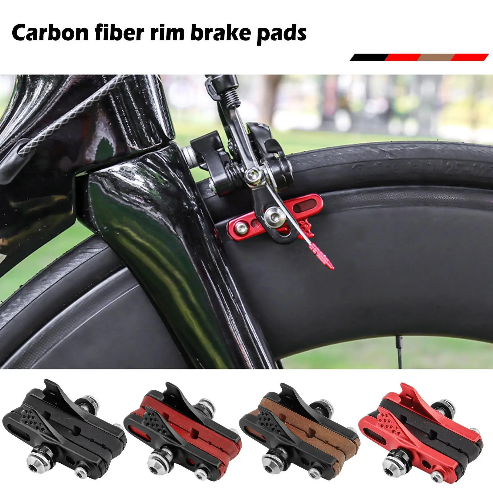 Frosted Bicycle Brake Pads For Carbon Wheel Rims Road Bike Caliper Braking Inserts Block For Carbon Wheelset Heat Dissipation Frosted Bicycle Brake Pads For Carbon Wheel Rims Road Bike Caliper Braking Inserts Block For Carbon Wheelset Heat Dissipation