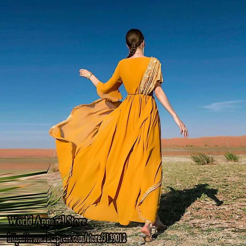 Ramadan Kaftan Dubai Abaya Turkey Islam Muslim Arabic Long Dress Abayas For Women Robe Musulmane Femme Caftan Marocain De Soiree