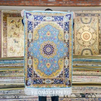 61x91cm persian handmade traditional small carpet chinese nanyang silk rug zqg451a