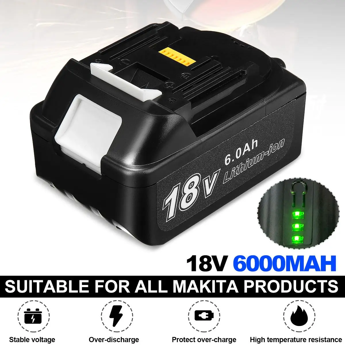 

6000mAh Rechargeable Pure Electric BL1850B Makita Battery High Capacity LED Battery Lithium ion For Makita 18V Battery BL1860B