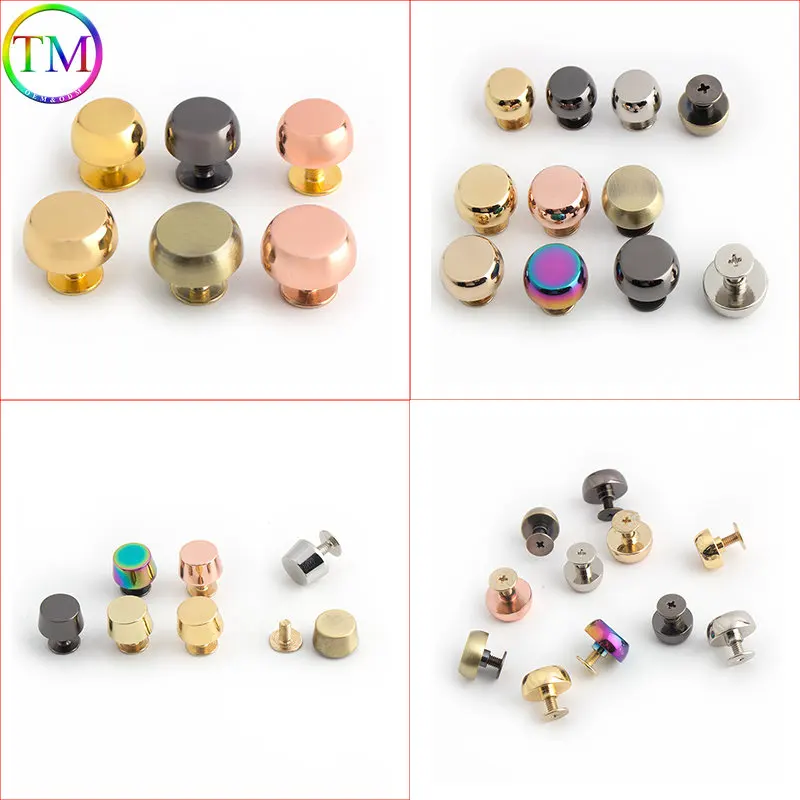 20-100 Pieces Metal Multi-Color Bucket Shape Rivet Spikes Round Head Screw Back Rivets Studs For Clothes Bag Shoes Accessories