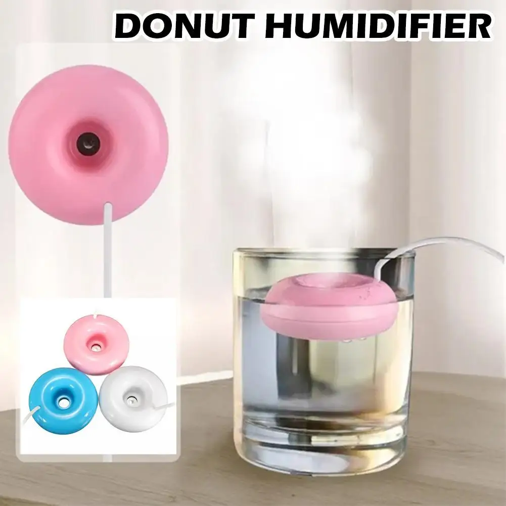 

Mini Donut Negative Ion Humidifier USB Desktop Donut Steam Diffuser Mini Sprayer Round Household Air Purifier For Home Office