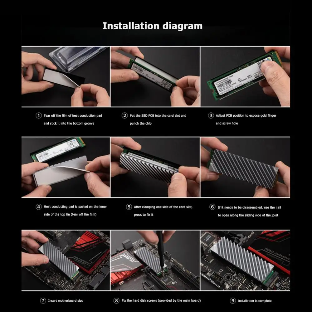 Радиатор Jonsbo M.2 SSD NVMe радиатор M2 жесткий диск алюминиевый с термоподставкой для NGFF