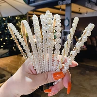 15 styles simulation pearl hairbands women hair accessories korean handmade bow flower hoops headband wedding ornaments 2022 new