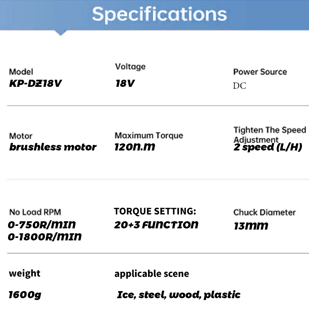 13 мм бесщеточная электрическая Ударная дрель 18 в Беспроводная фотоэлектрическая