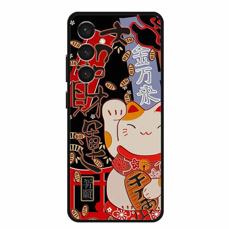 Чехол для Samsung Galaxy M14 4G 3D рельефный тисненый ударопрочный черный силиконовый