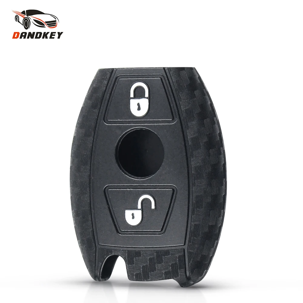 

Силиконовый чехол для ключей Dandkey, из углеродного волокна, для Mercedes Benz CLS CLA GL R SLK AMG A B C S Class 2/3, с кнопками