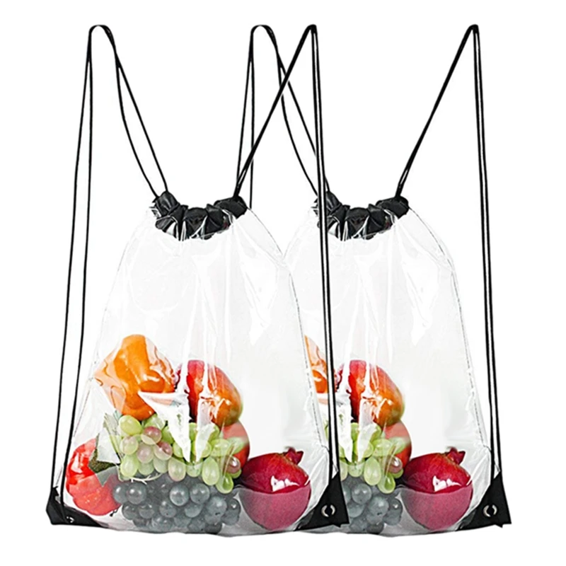 

Hot Kf-прозрачный рюкзак с затягивающим шнуром, водонепроницаемая сумка на шнурке, женский спортивный зал