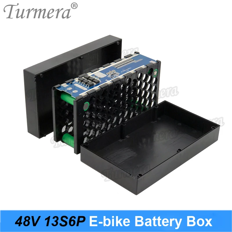 

Turmera 48V E-bike Lithium Battery Case with 20A BMS Board Include 13S6P 18650 Holder and Nickel for Electric Bike Battery Use
