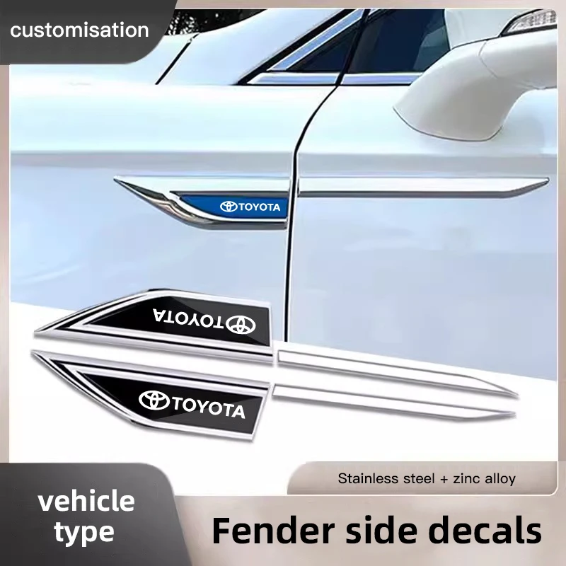 Металлические наклейки 2 шт. декоративные для кузова автомобиля Toyota Gazoo Racing TRD Corolla