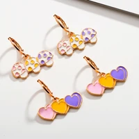 2pairs springsummer fresh ins style colorful mushroom heart girls cute beautiful earrings 2022 fashion party jewelry sets gifts