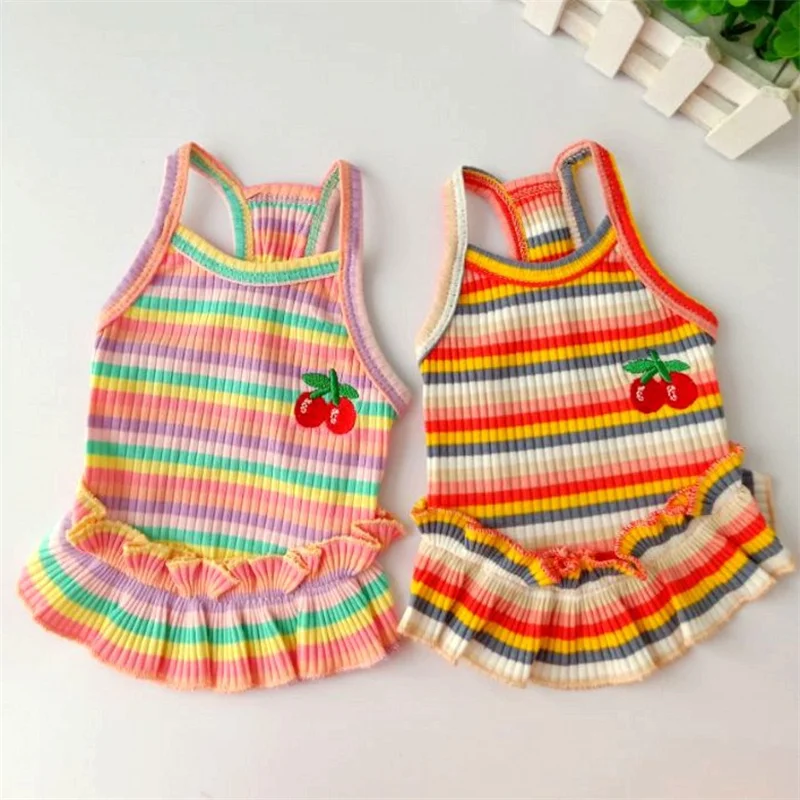 

Puppy Spring Clothes Dog Fancy Dress for Small Breeds Dogs Pet Short Skirt Pomeranian One Piece Ropa Perro Costume