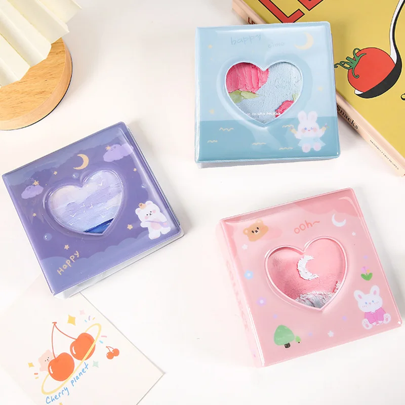 

Альбом для фотографий «любящая полоя», Миниатюрный держатель для фотографий с мультяшным рисунком, квадратная декоративная Обложка для ка...