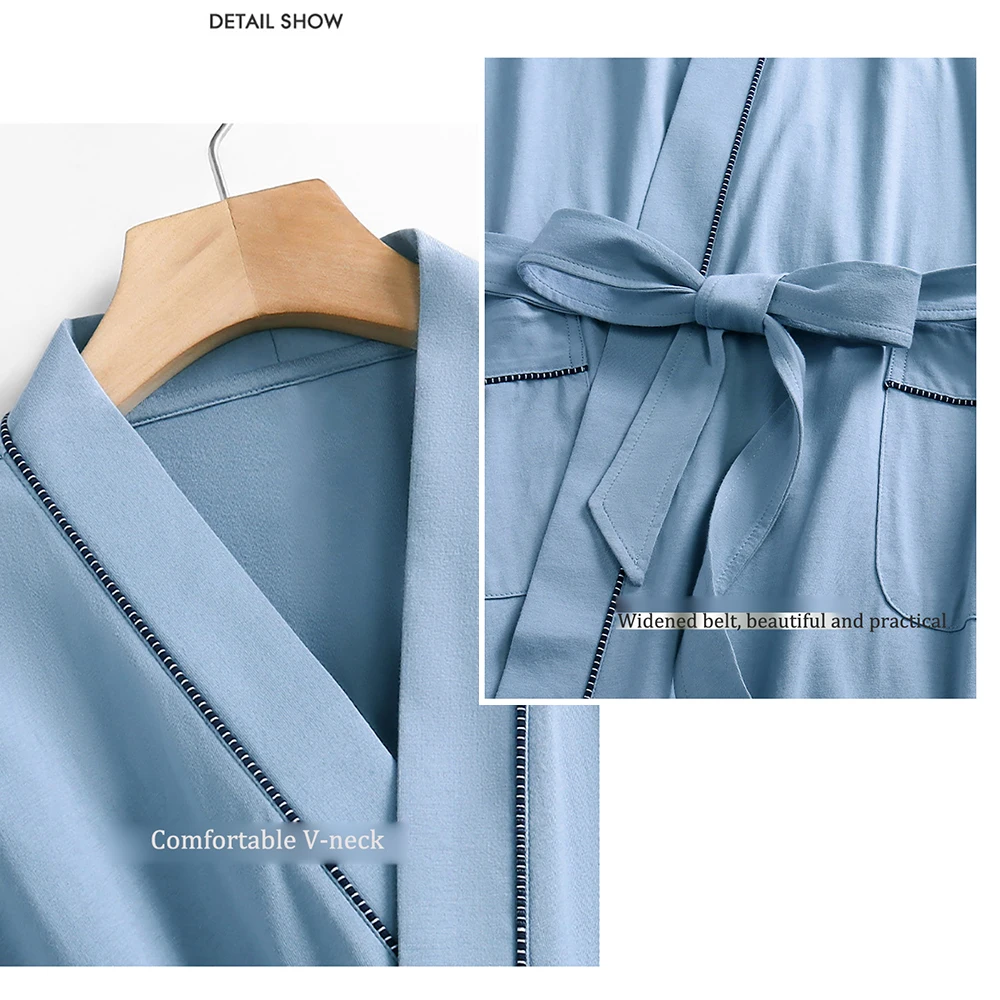 4XL 100% Cotton Robe Sets Summer Thin Men Short Sleeve Long Bathrobe+Shorts Casual Solid Hotel Sauna pijama hombre pyjama homme