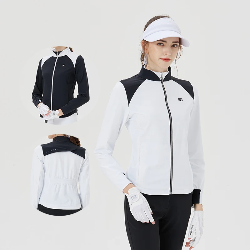 

Женская облегающая ветрозащитная куртка Blktee для гольфа, женское теплое пальто для гольфа в стиле пэчворк, осенняя женская повседневная спортивная верхняя одежда