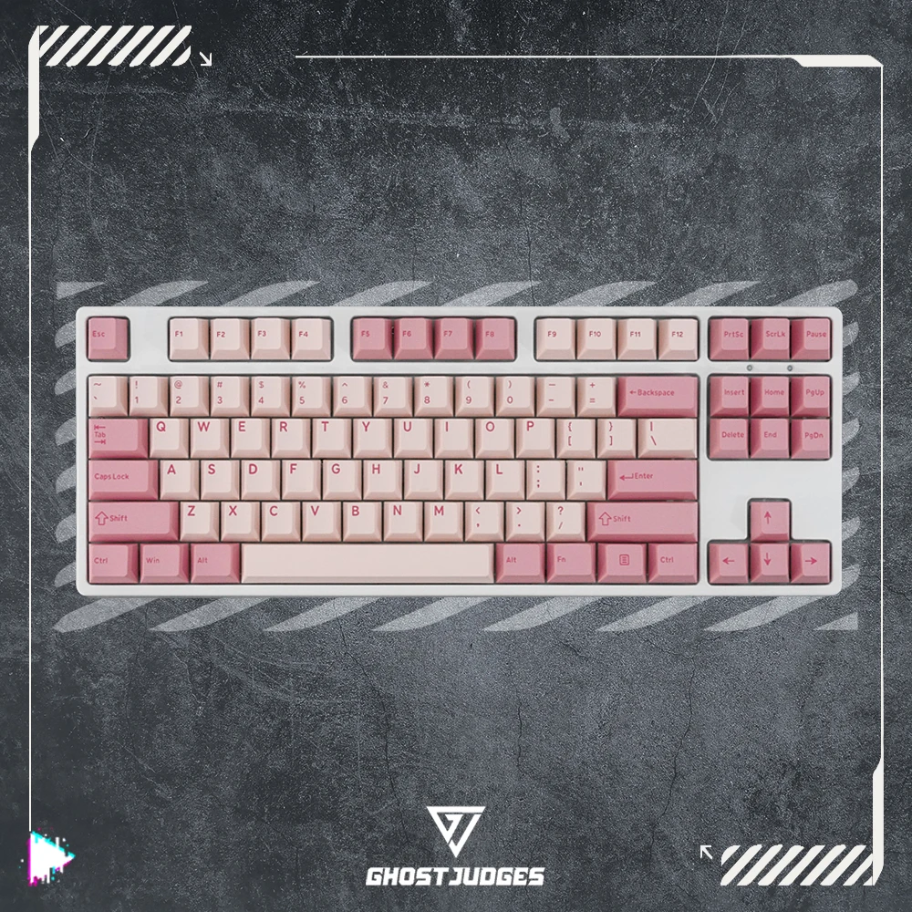 Ghost Judges GJ Sakura Matsuri Festival Cherry PBT Doubleshot keycap for mx keyboard 60 65 87 104 xd64 xd68 bm60 bm65 Pink
