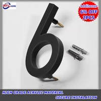 12cm black silver acrylic modern house number door home road address mailbox numbers for house number digital