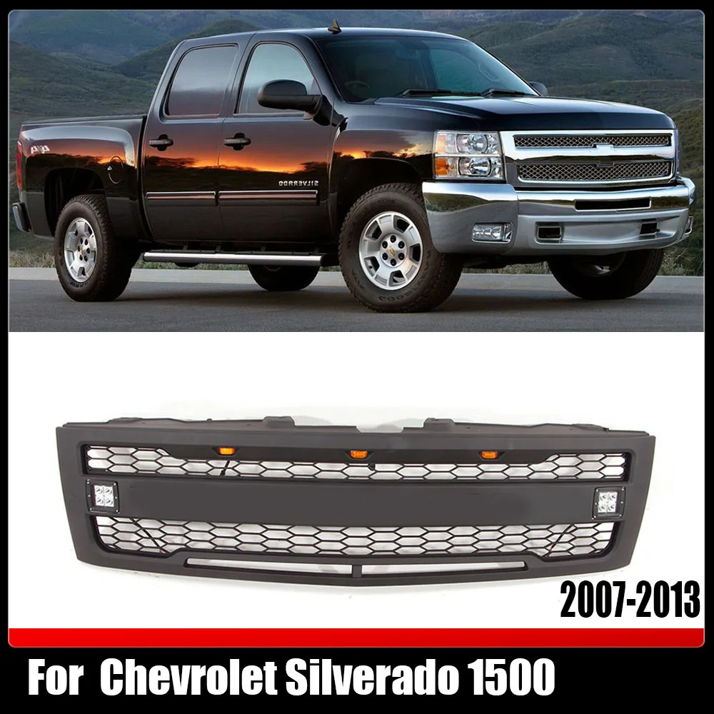 

Auto Modified Front Bumper Grill Exterior Racing Grills Grille Trims Meshes Grill Covers For Chevrolet Silverado 1500 2007-2013