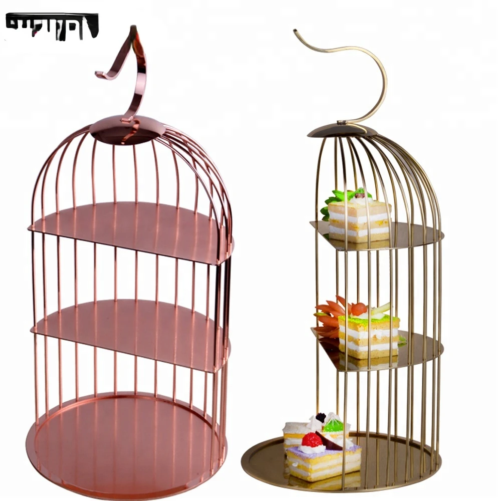 Продукция Гуанчжоу Baja Tahan Бытовая 3 Tingkat EMA Dekorasi Gantung Pernikahan Sangkar Burung Berdiri Kue