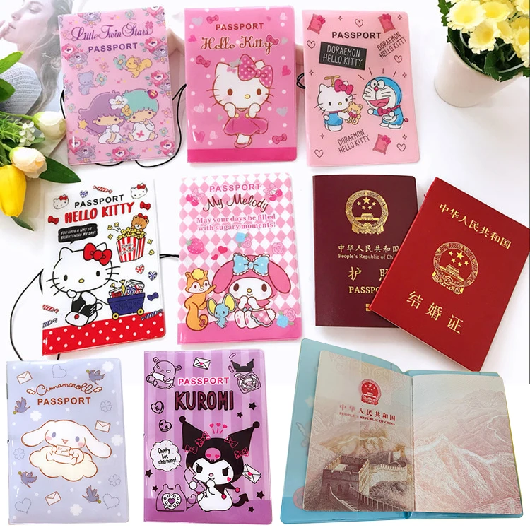 Kawaii Sanrios Kuromi Mymelody Cinnamoroll мультяшная водонепроницаемая обложка для паспорта билет
