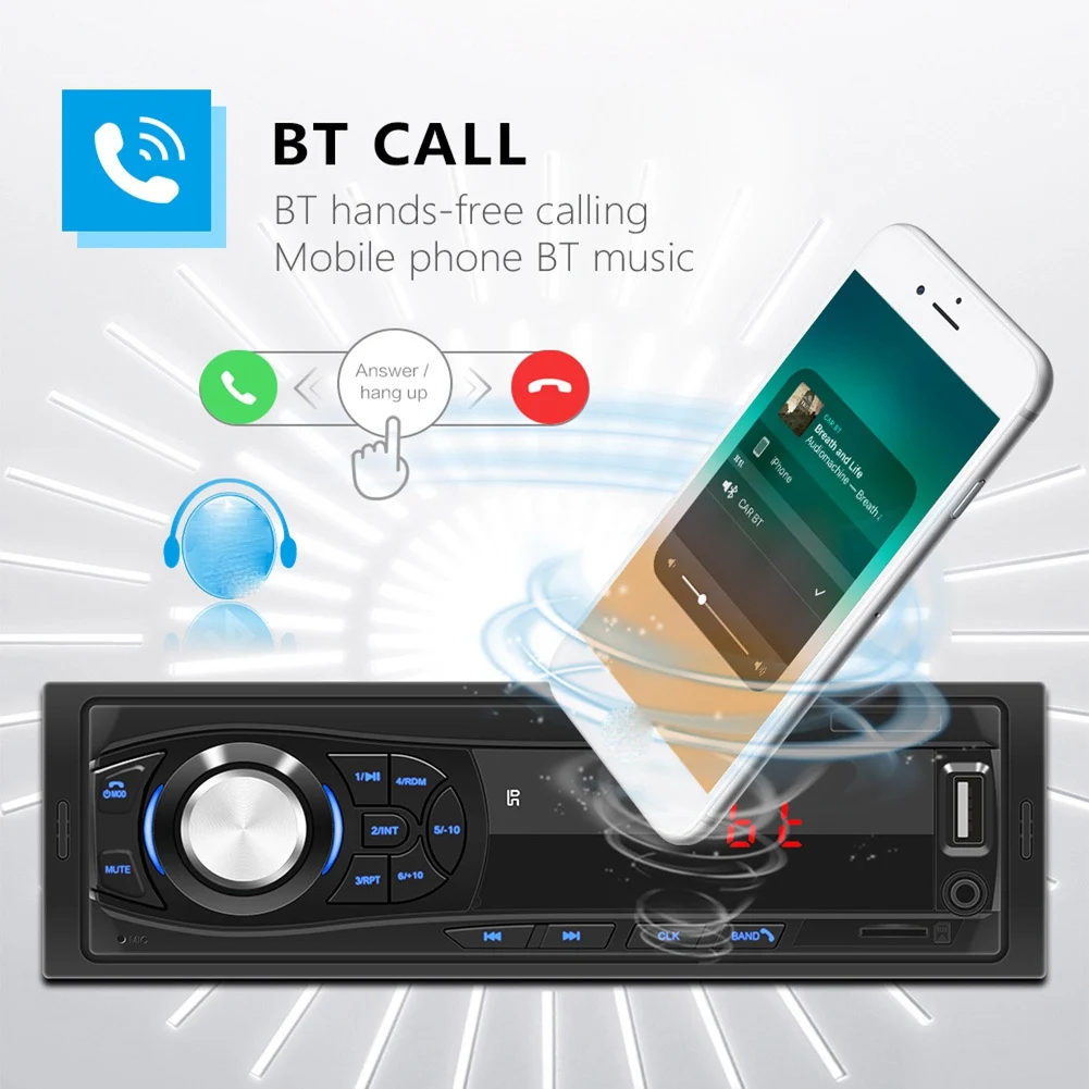 Автомагнитола с поддержкой Bluetooth USB SD FM-радио mp3-плеером ПК Тип: 12-8014