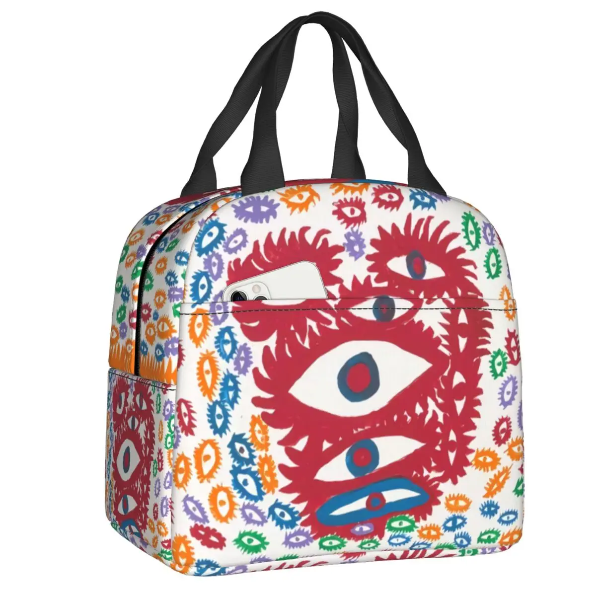 

Изолированная сумка для ланча Yayoi Kusama с абстрактным рисунком, перезаряжаемый охладитель, термальная коробка для бенто для женщин, детей, для работы, для пикника, сумка для ланча