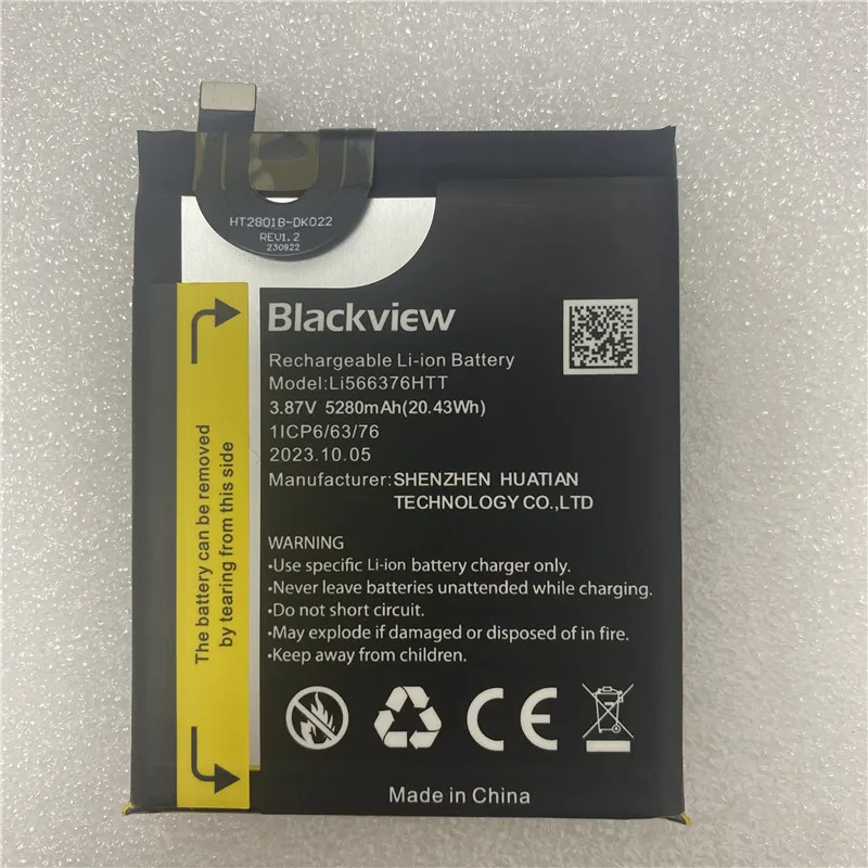 Новая дата производства для аккумулятора Blackview BL6000 pro 5280 мАч Длительное время