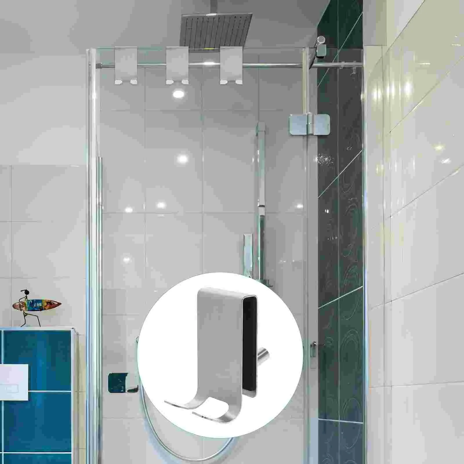 

Дверной держатель для полотенец для ванной комнаты, крючок из нержавеющей стали, стеклянные крючки, вешалка для одежды