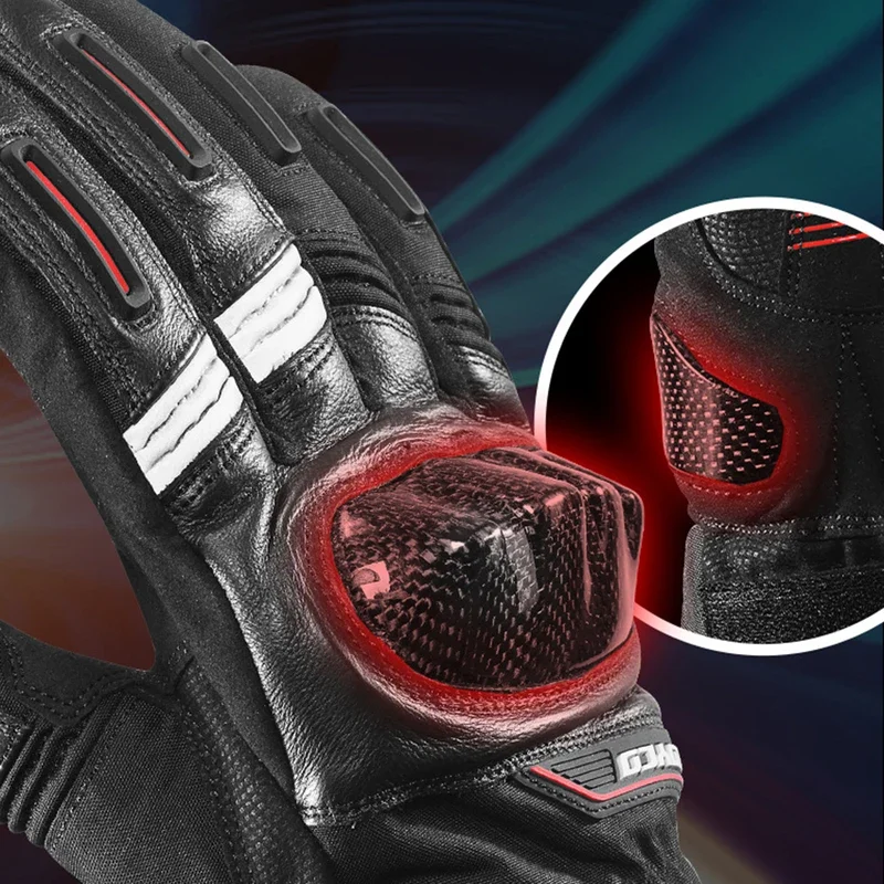 Мужские мотоциклетные водонепроницаемые перчатки из натуральной кожи