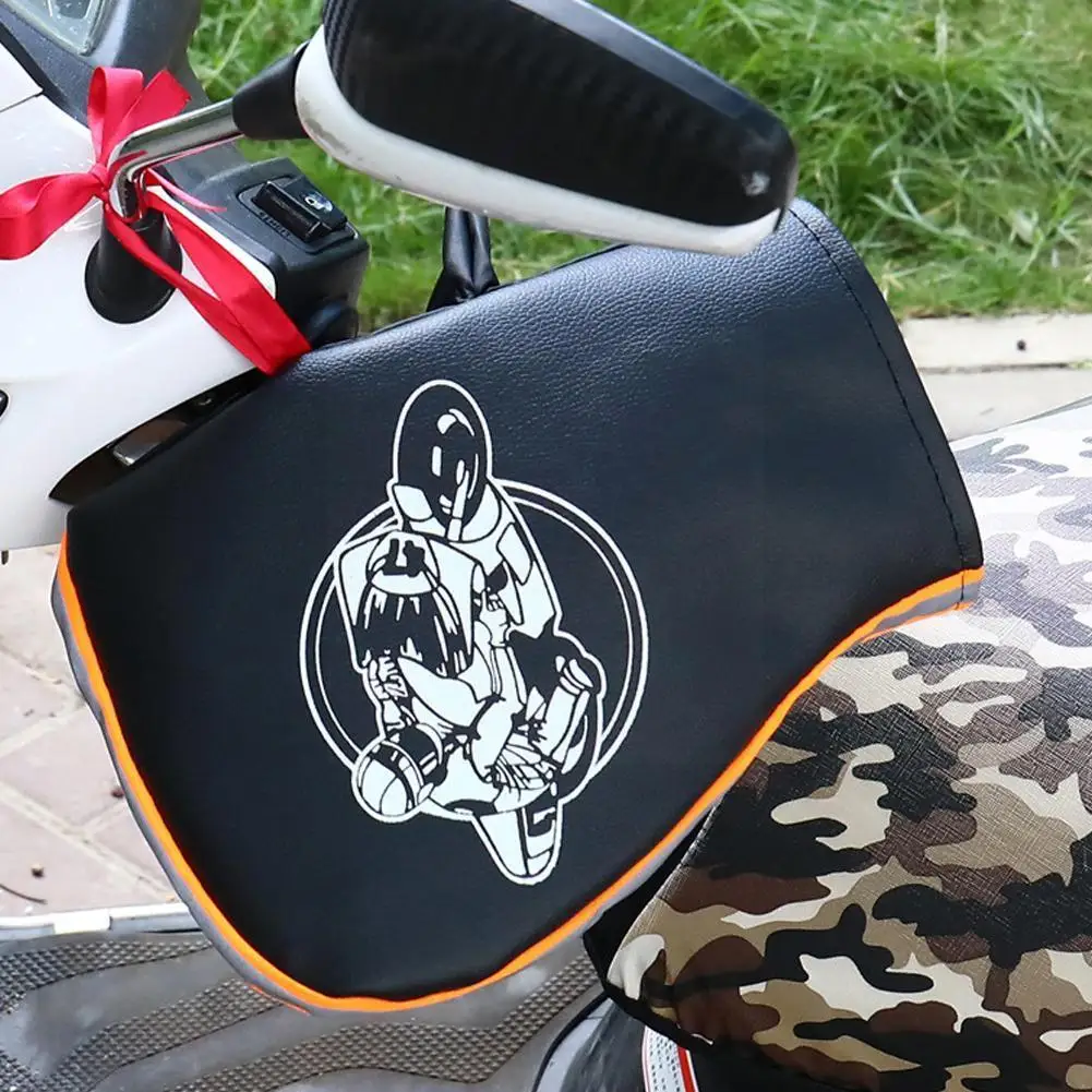 

1 пара Кожаные Мотоциклетные теплые перчатки защита от холода ветра Водонепроницаемые зимние Чехлы для руля от дождя для мотоциклов Snowmobil ...