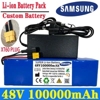 new 2022 54 6v electric bike lithium ion 48v 100000mah 13s3p battery 100ah 1000w for electric bike scooter bms with charger