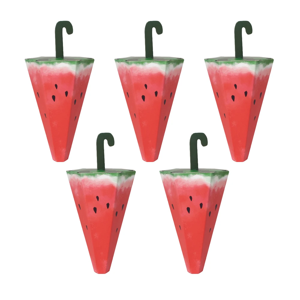 

5 шт., бумажные коробки для конфет в форме арбуза