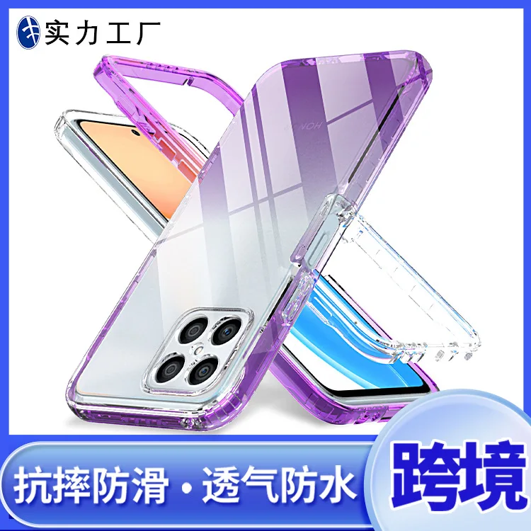 

For Phone Honor X7 X8 X9 gradual change case waterproof grain high penetration protective cover Anti Falling Soft Silicone