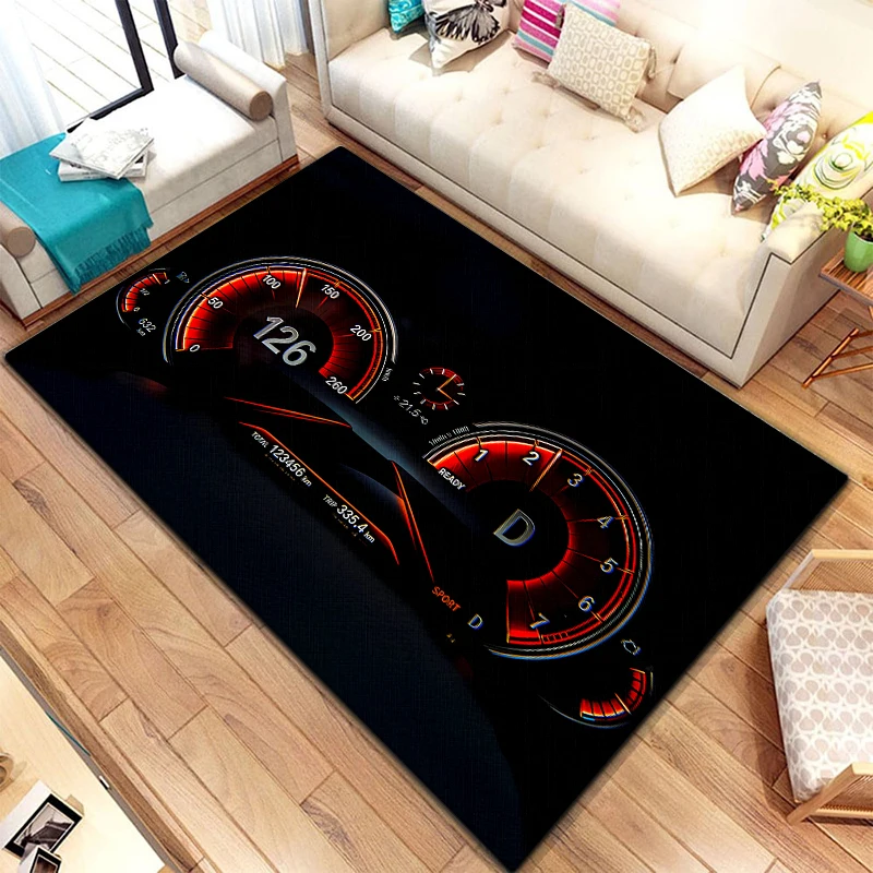 Car Dashboard Motorcycle HD Printed Polyester Area Rug Yoga Mat Carpet for Living Dining Dorm Room Bedroom Home Decor Alfombra