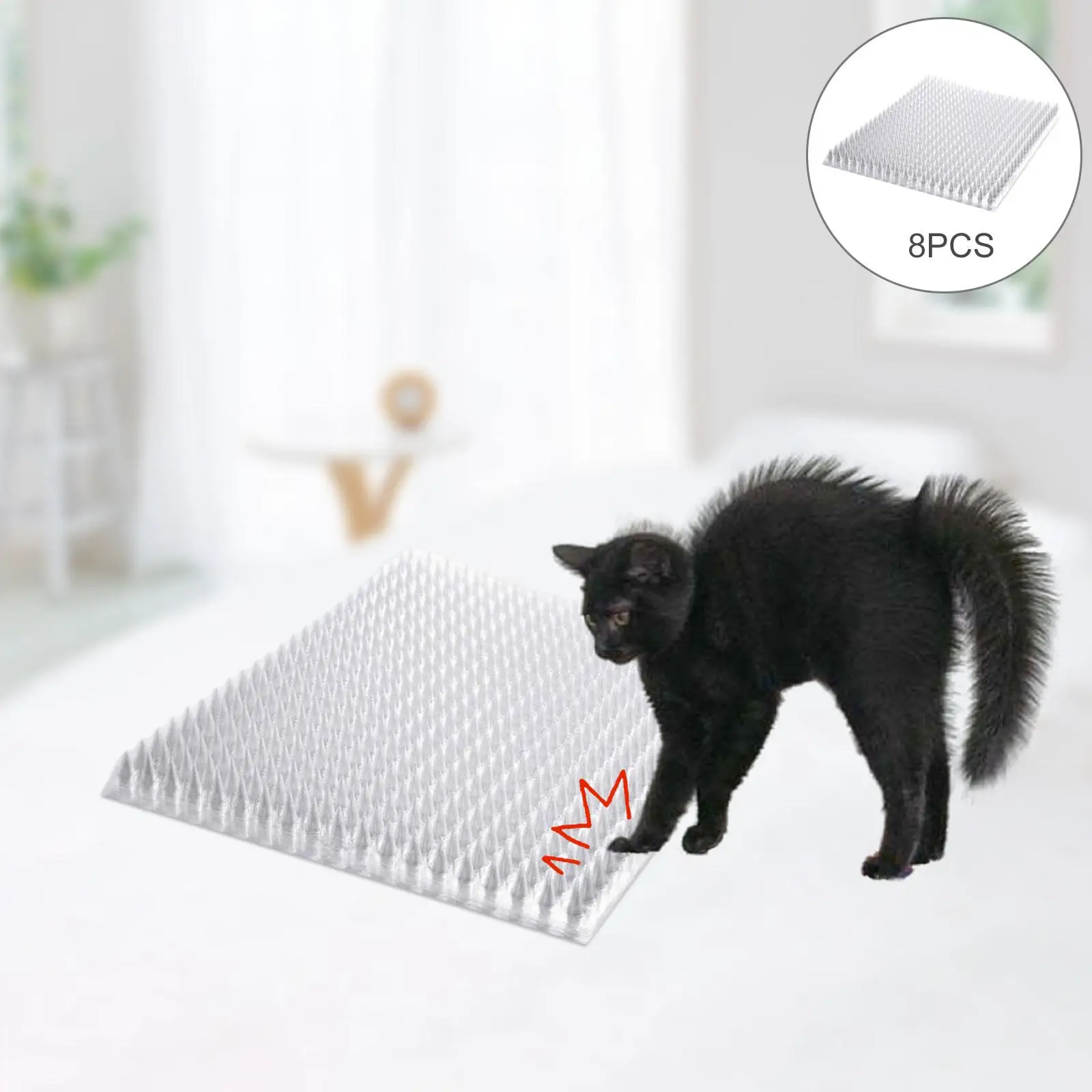 

8pcs Cat Scat Mat Pad with Spikes Deterrent Window Sofa Repellent Scarer Mat