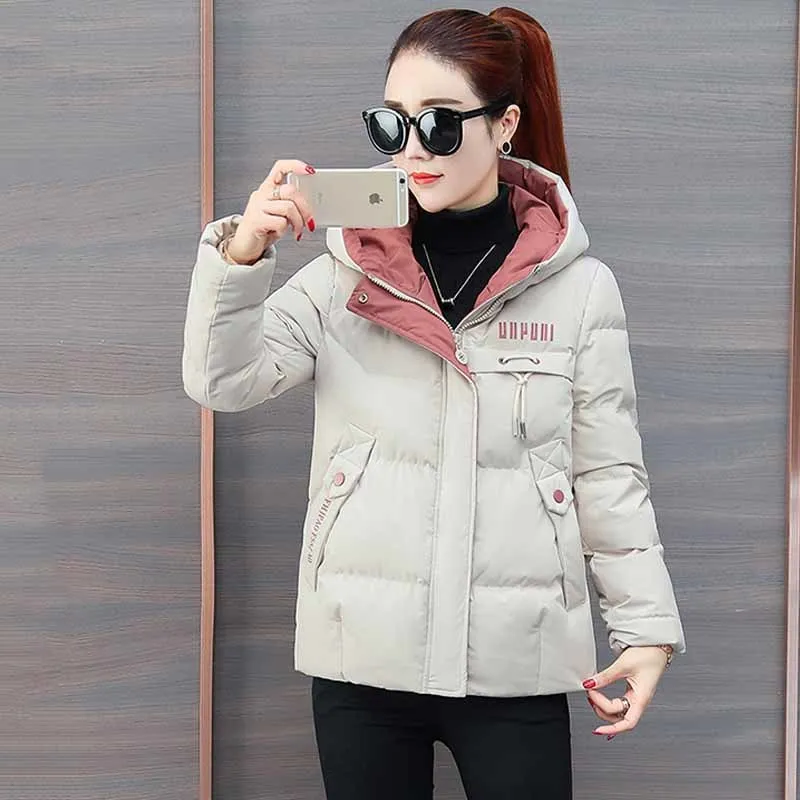 

Модная зеленая куртка, женские парки, новая зимняя Толстая хлопковая стеганая куртка с капюшоном, Женская облегающая теплая верхняя одежда ...