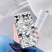 sanrio hello kitty cartoon anime kuromi melody phone cases for iphone 13 12 11 pro max mini xr xs max 8 x 7 se 2022 back cover