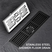 rectangular deodorant floor drain thickened 304 stainless steel bathroom hardware simple large displacement drainage equipment