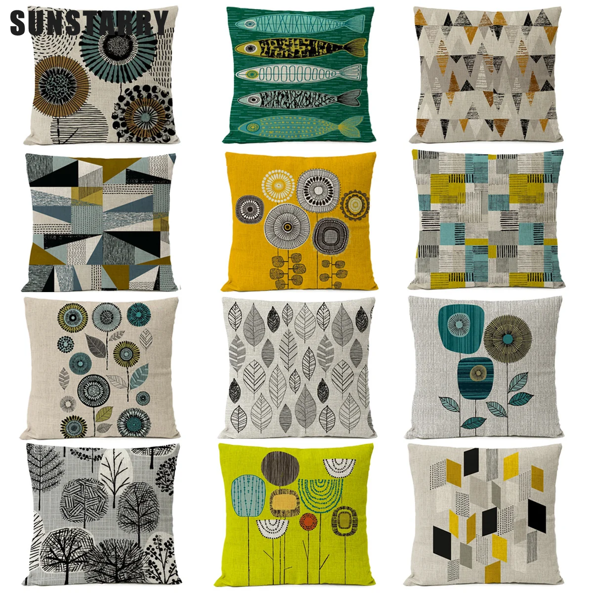 

Сельская Геометрическая искусственная домашняя декоративная искусственная Обложка с цветком дерева 45x45 см льняная наволочка Cojines Funda Cojin