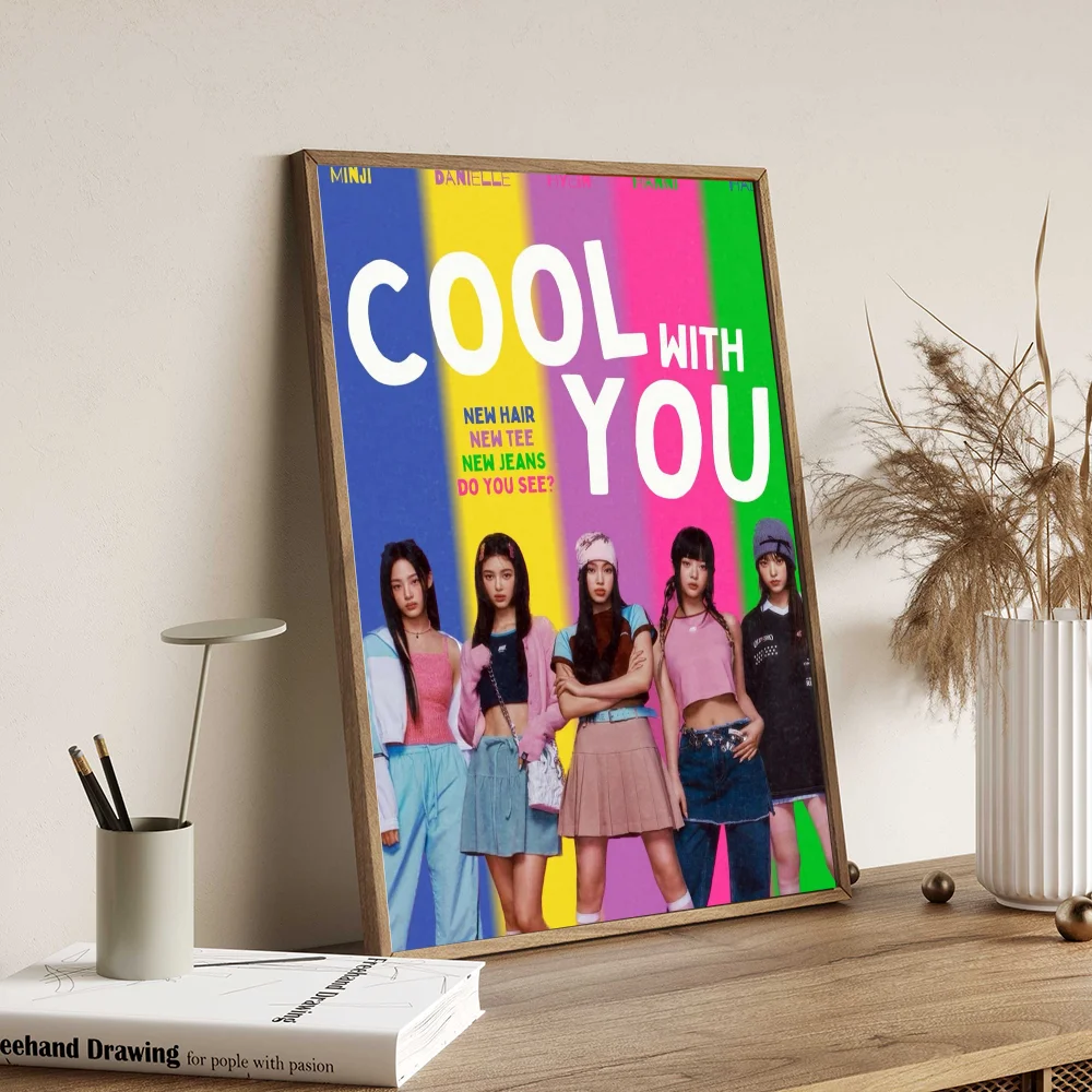 Kpop N-Newjeans винтажные постеры липкие для комнаты домашний бар кафе Декор кавайный