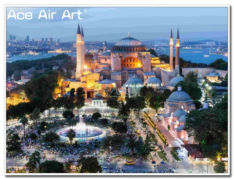 Алмазная мозаика «Турецкий пейзаж», картина «сделай сам» в стиле «сделай сам» с изображением выдержанного пейзажа, пейзажа и городского пейзажа, украшение для дома