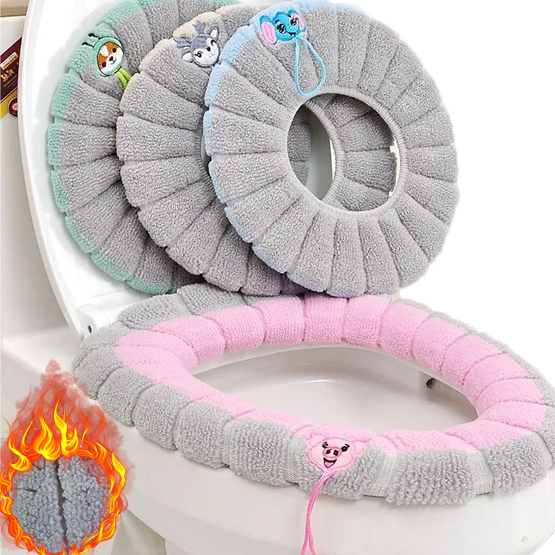 Зимний чехол для унитаза с ручкой