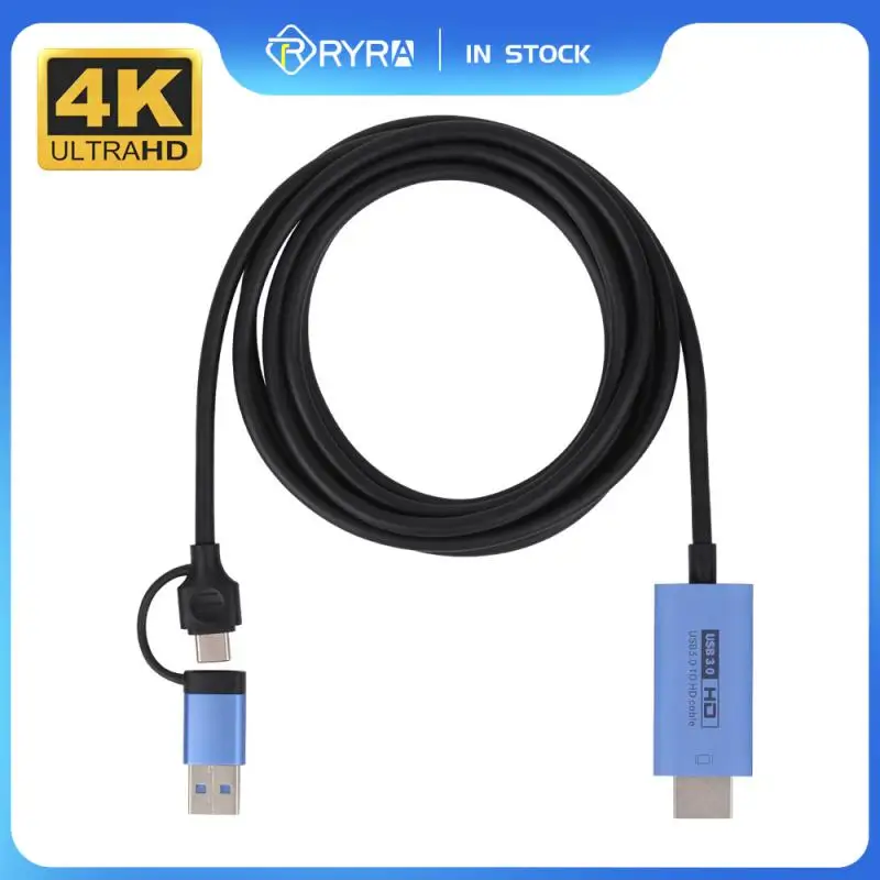 

Карта видеозахвата RYRA OTG USB Type-C от 3,0 до 4K HDMI, Кабель-адаптер, видеомагнитофон для Windows Android, телевизионные проекторы мониторов