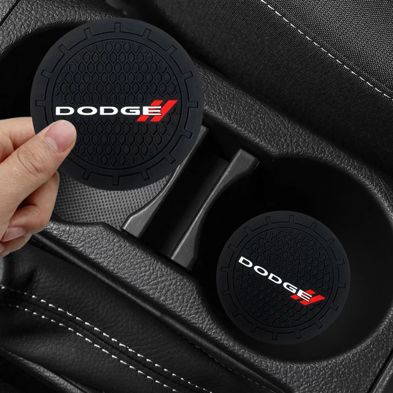 

1Pcs Car Coaster Water Cup Non-Slip Silica Gel Pad Holder Mat for Dodge Caliber Ram 1500 Caravan Challenger Caravan Journey SRT