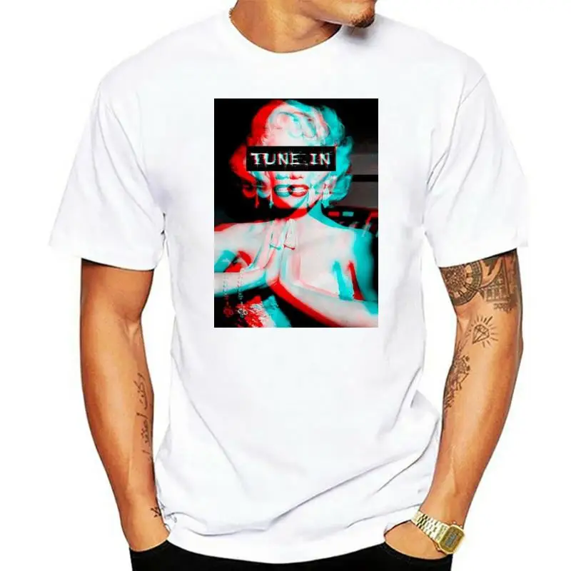 

T Shirt Trippy Psychedelic Marilyn Monroe Tune In Drop Out Lsd Acid New Men's New Fashion Funny Summer Casual Design T Shirt