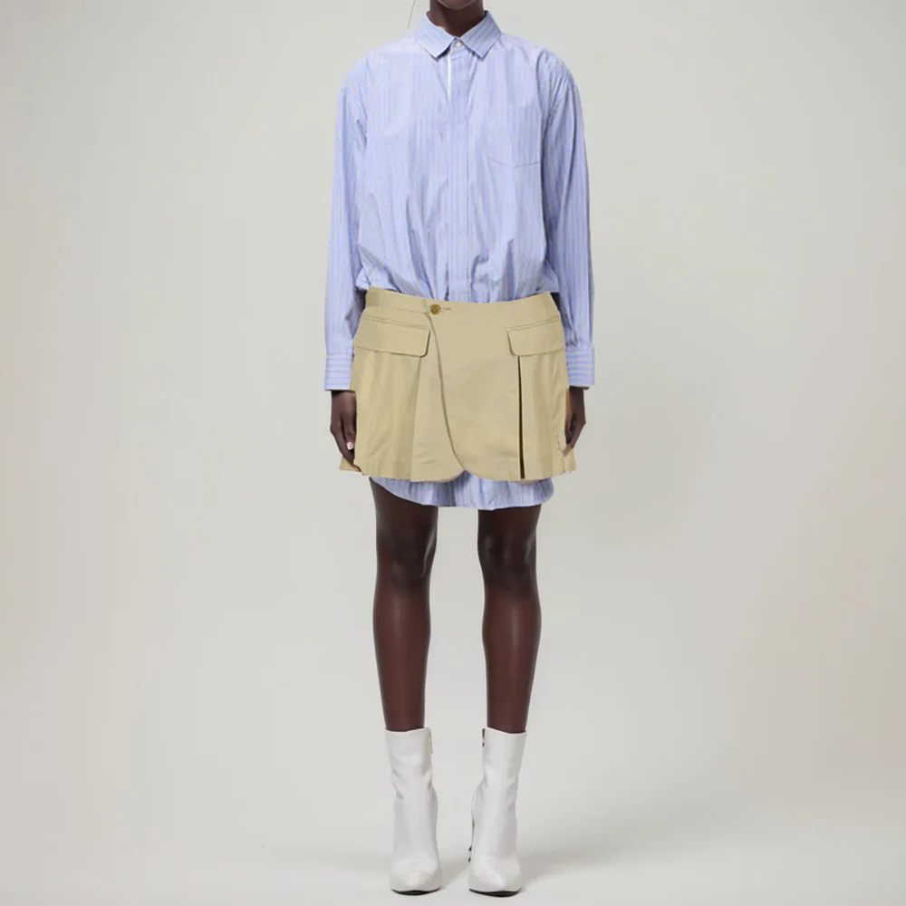 Комплект из двух предметов с ламинированной строчкой короткая юбка женское